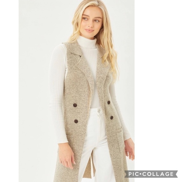 Black… Black Long Cardigan Vest - Picture 7 of 7